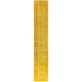 Overdyed Hand Knotted Wool Modern Contemporary Yellow Runner 3 0 X 17 7