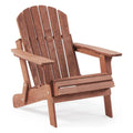 Oversize Wooden Outdoor Folding Adirondack Chair With Pre Assembled Backrest Seatboard For Garden Pool Deck Firepit
