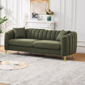Oversized Chenille Boneless Sofa Tufted Upholstered Couch With 2 Throw Pillows 3 Seater Sofa With Metal Legs