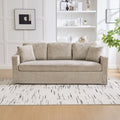 Oversized Chenille Upholstered 3 Seater Sofa Deep Seat Sofa With Pillows Lounge Sofa With Removable Upholstery Cover