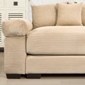 Oversized Cloud Modular Sectional Couch Corduroy Fabric Extra Wide Armrests Throw Pillows