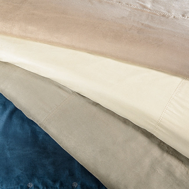 Oversized Microsuede Saddle 3 Piece Duvet Cover Set