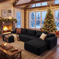 Oversized Modular Sectional Sofa No Assembly Required Corduroy Fabric Deep Seat Cloud Couch With Chaise Foam Sofa