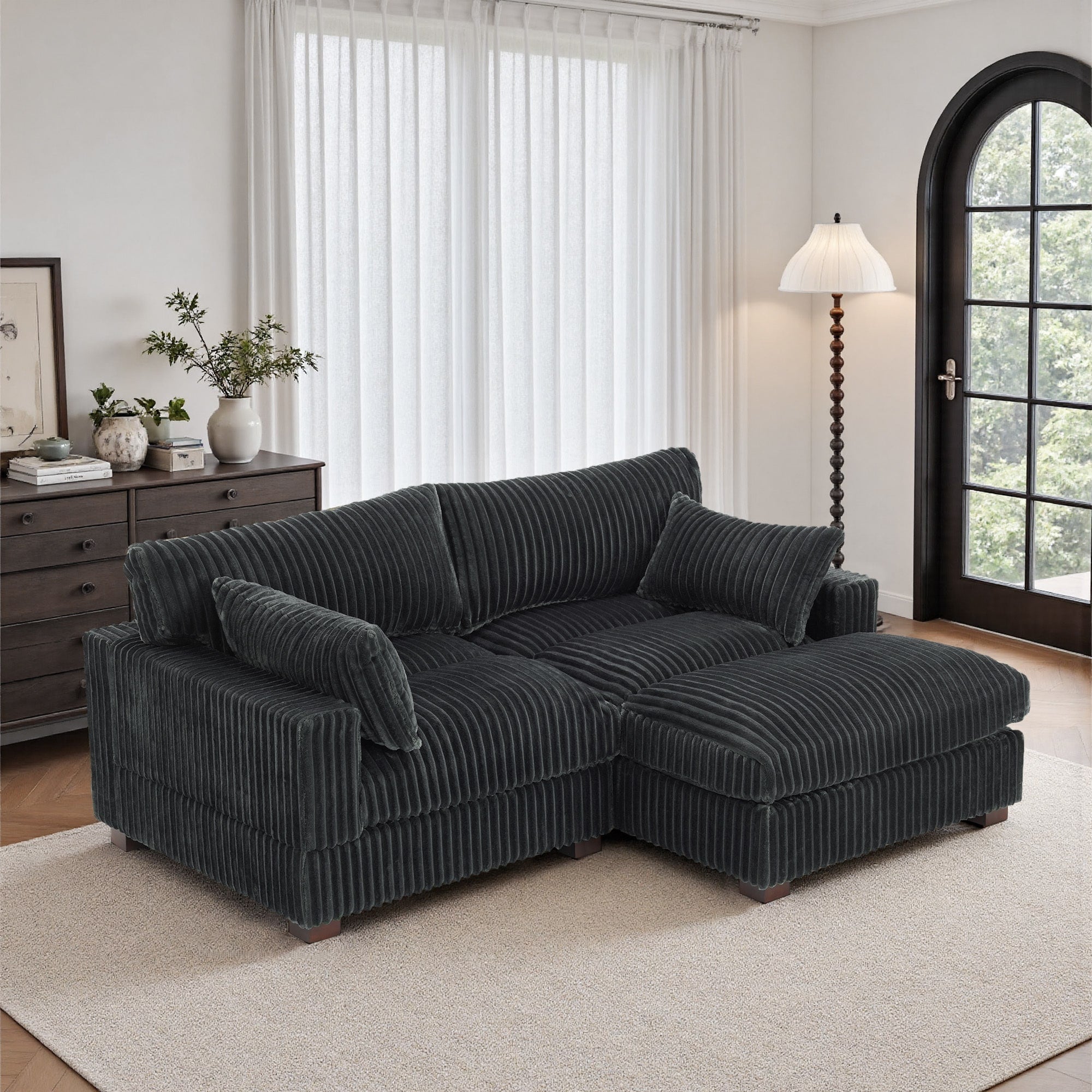 Oversized Plush Modular Sectional Sofa Set L Shaped Couch