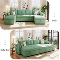 Oversized U Shaped Sectional Sofa With Usb Ports Dual Storage Chaise Lounges Sofa With Pull Out Bed Convertible Sleeper Sofa