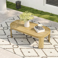 Overture 1 Piece Natural Wood Grain Aluminum Outdoor Coffee Table 24 X 47