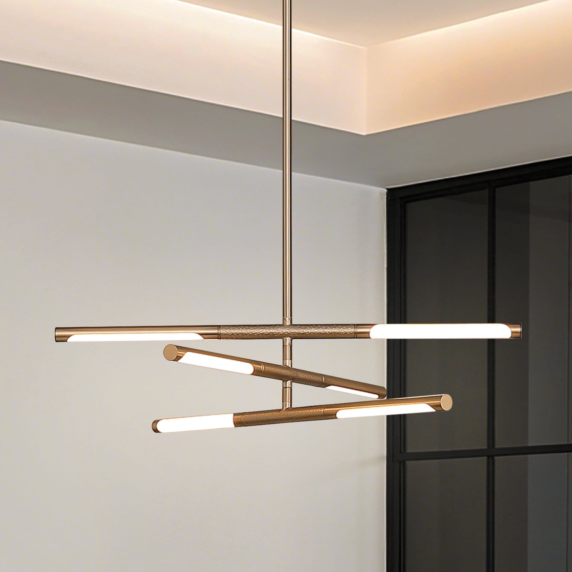 Overture 24 Inch 6 Light Champagne Gold 5Cct Led Chandelier L 24 X W 24 X H 5.5 X M H 62.25