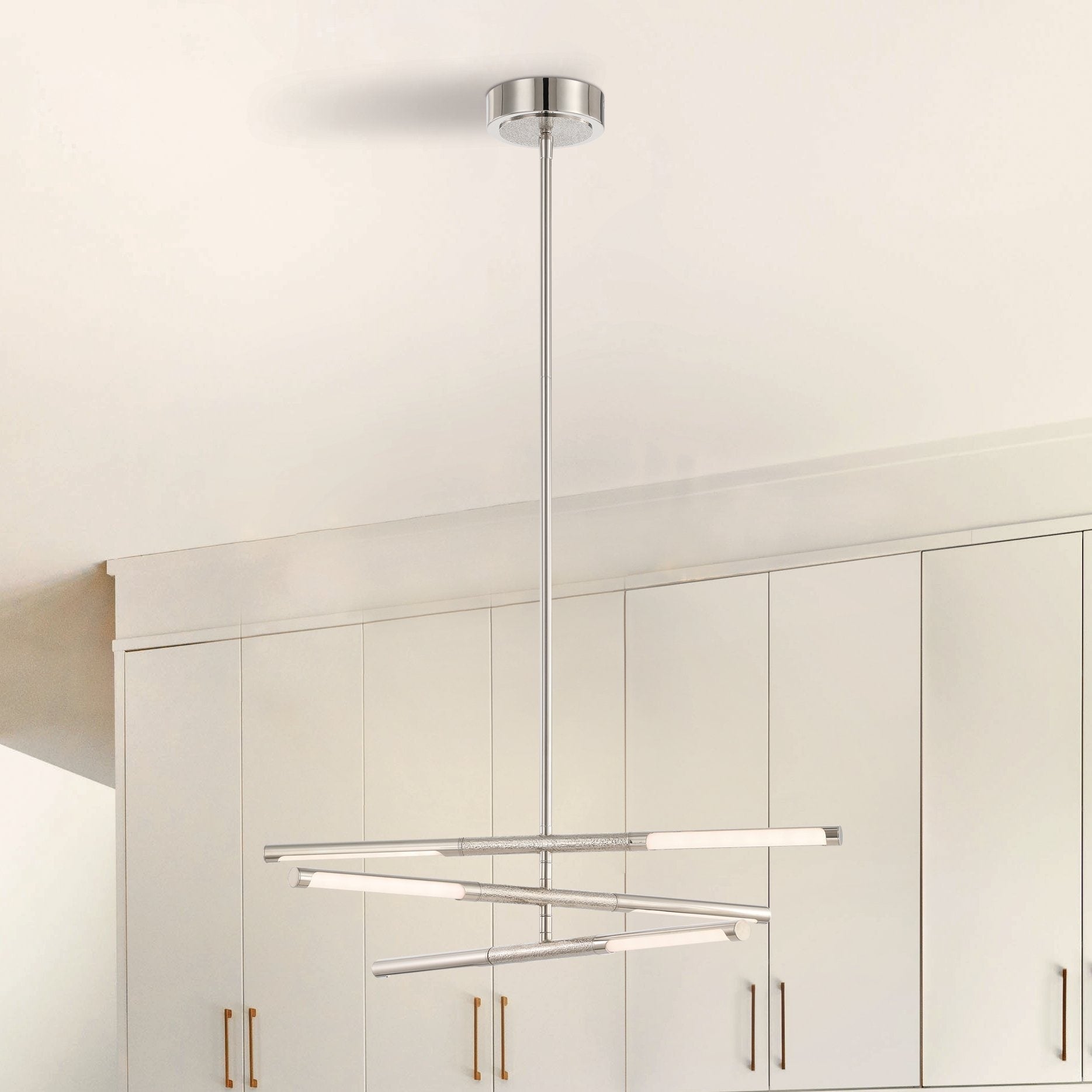 Overture 24 Inch 6 Light Polished Nickel 5Cct Led Chandelier L 24 X W 24 X H 5.5 X M H 62.25