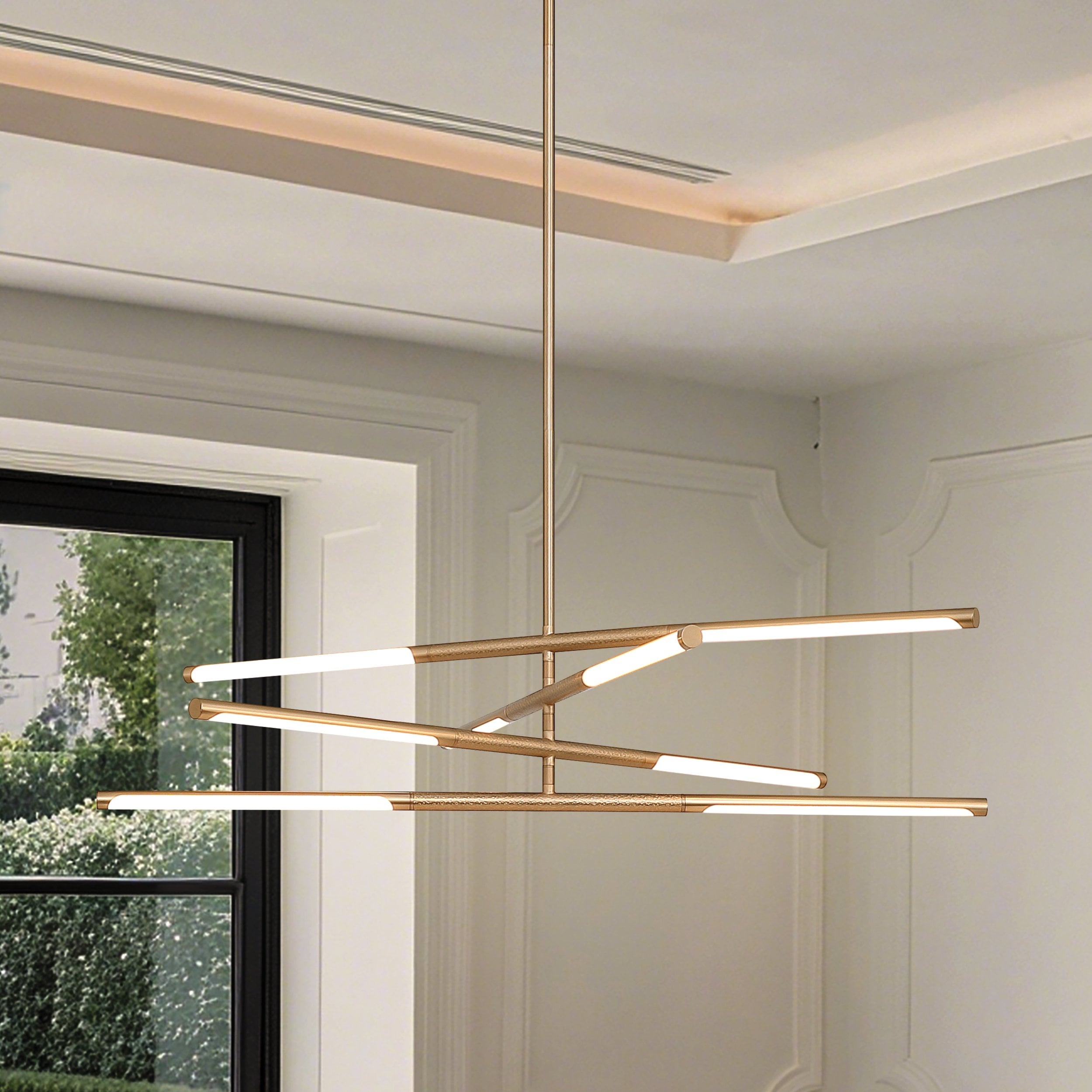 Overture 36 Inch 8 Light Champagne Gold 5Cct Led Chandelier L 36 X W 36 X H 7.5 X M H 64.25