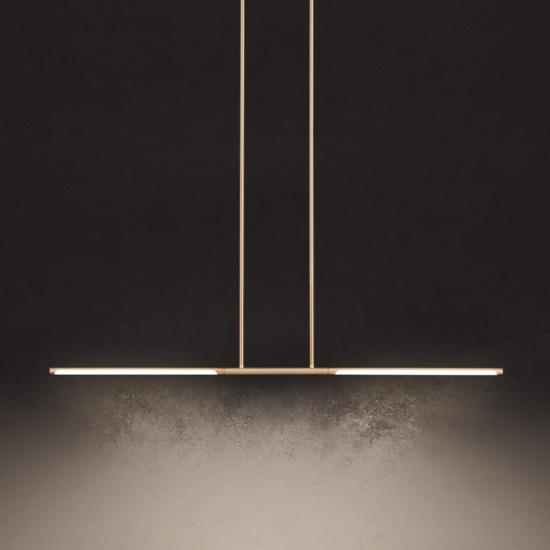 Overture 48 Inch 2 Light Champagne Gold 5Cct Led Linear Chandelier L 48 X W 0.75 X H 1.25 X M H 57.25