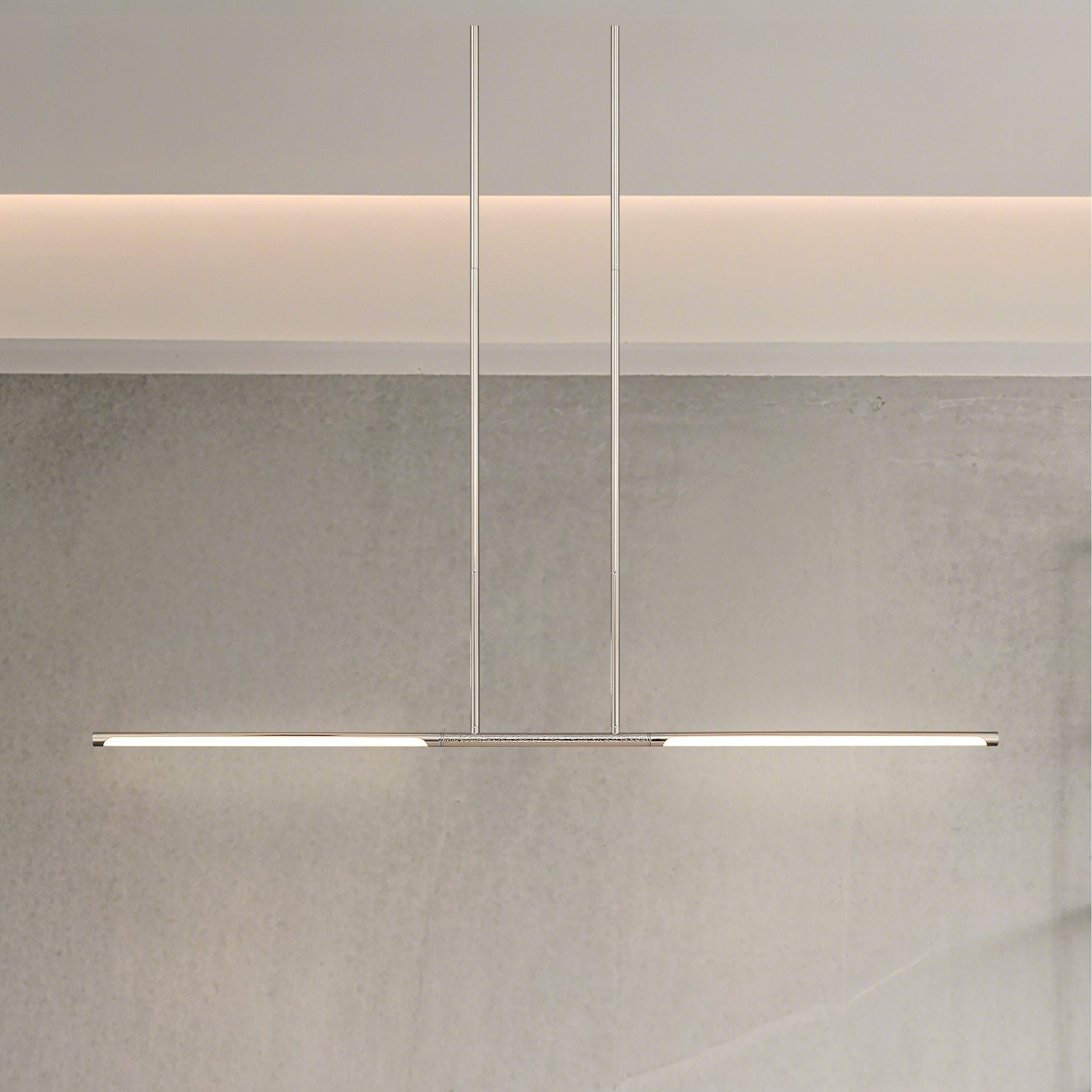 Overture 48 Inch 2 Light Polished Nickel 5Cct Led Linear Chandelier L 48 X W 0.75 X H 1.25 X M H 57.25