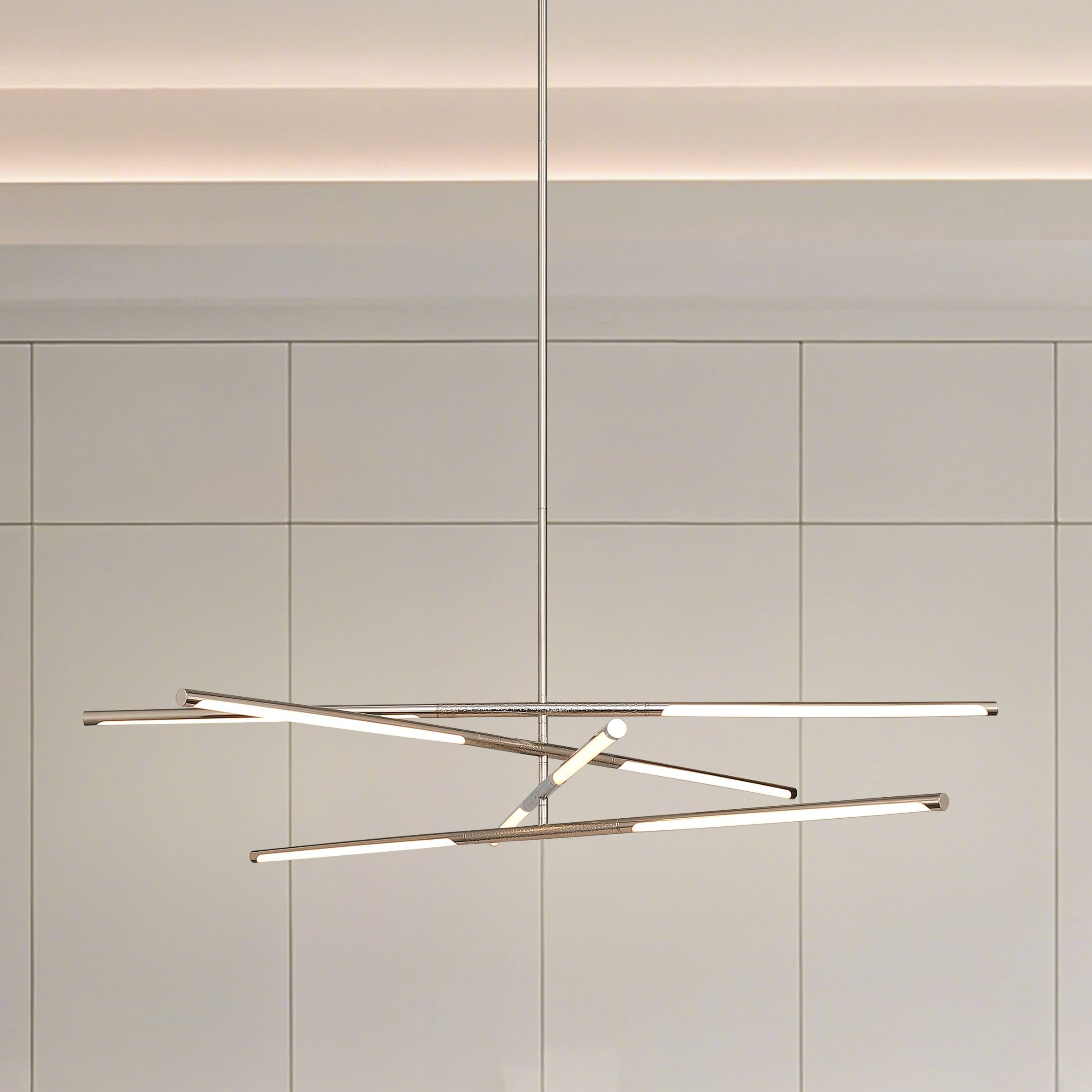 Overture 48 Inch 8 Light Polished Nickel 5Cct Led Chandelier L 48 X W 48 X H 7.5 X M H 64.25