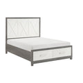 Owan Full Bed 2 Drawer Footboard Storage Modern Panel Gray And Ivory