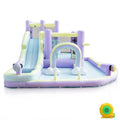 Oxford Cloth Rainbow Inflatable Water Bounce Castle In Pink And Purple With Slide And Climbing Wall N A