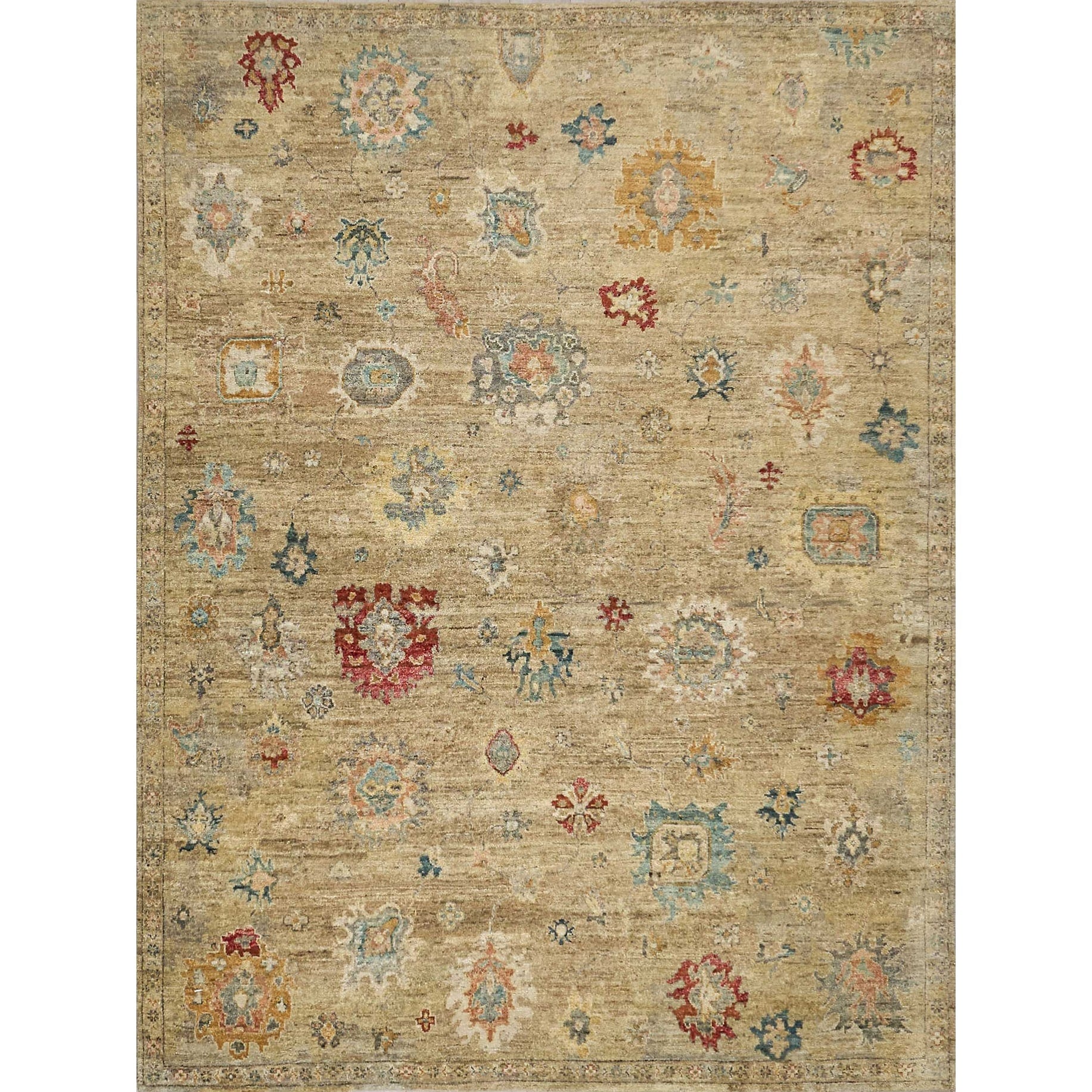 Oxford Hand Knotted Ghazni Wool Camel Area Rug