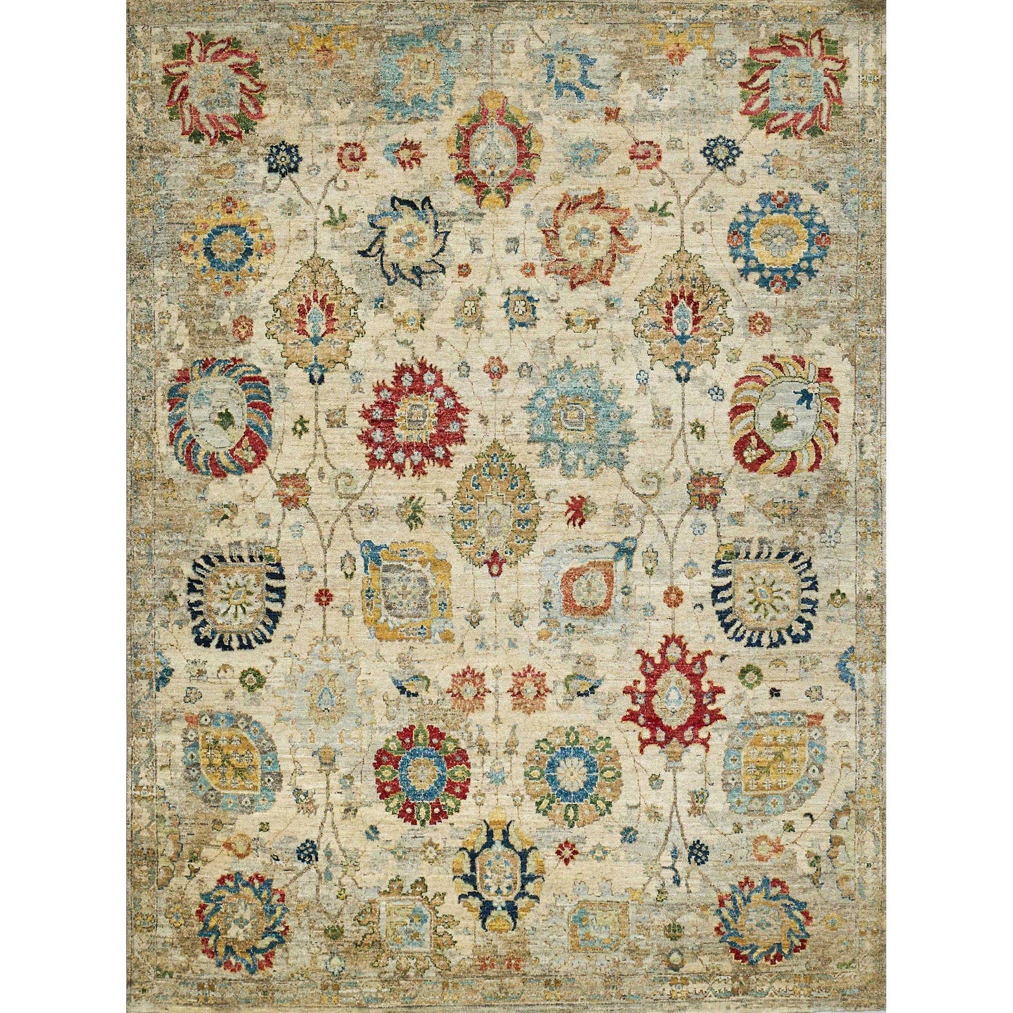 Oxford Hand Knotted Ghazni Wool Ivory Gray Area Rug