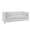 Oz Modern Ivory Velvet Tufted Nailhead Sofa