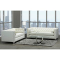 Oz Modern Ivory Velvet Tufted Nailhead Sofa And Loveseat