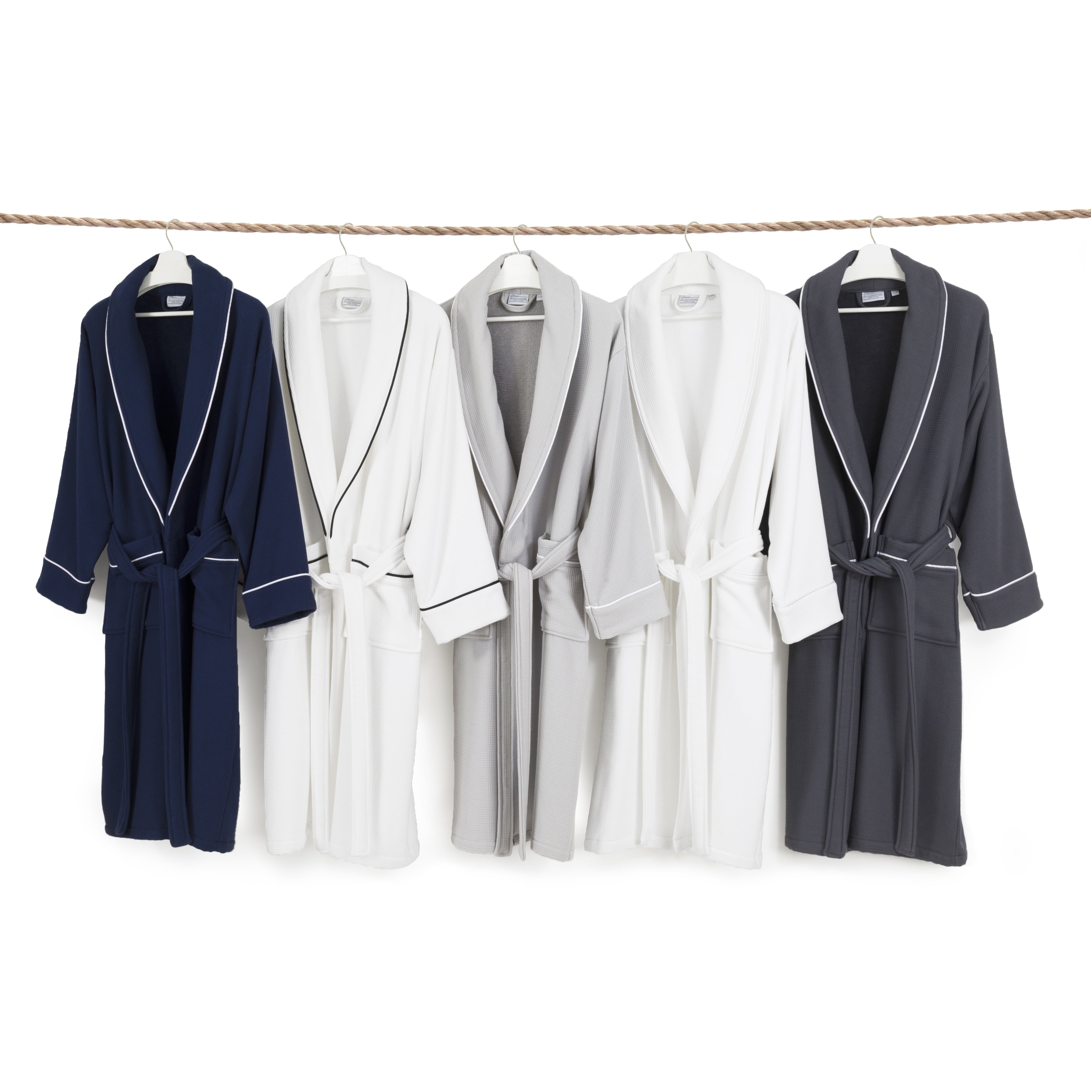 Authentic Hotel And Spa Unisex Turkish Cotton Waffle Weave Terry Bath Robe