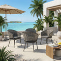 Pe Rattan Outdoor Dining Chairs Set Weather Resistant Patio Dining Chairs