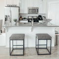 Phi Villa 24 Square Pu Leather Bar Stool With Sturdy Metal Frame Set Of 2