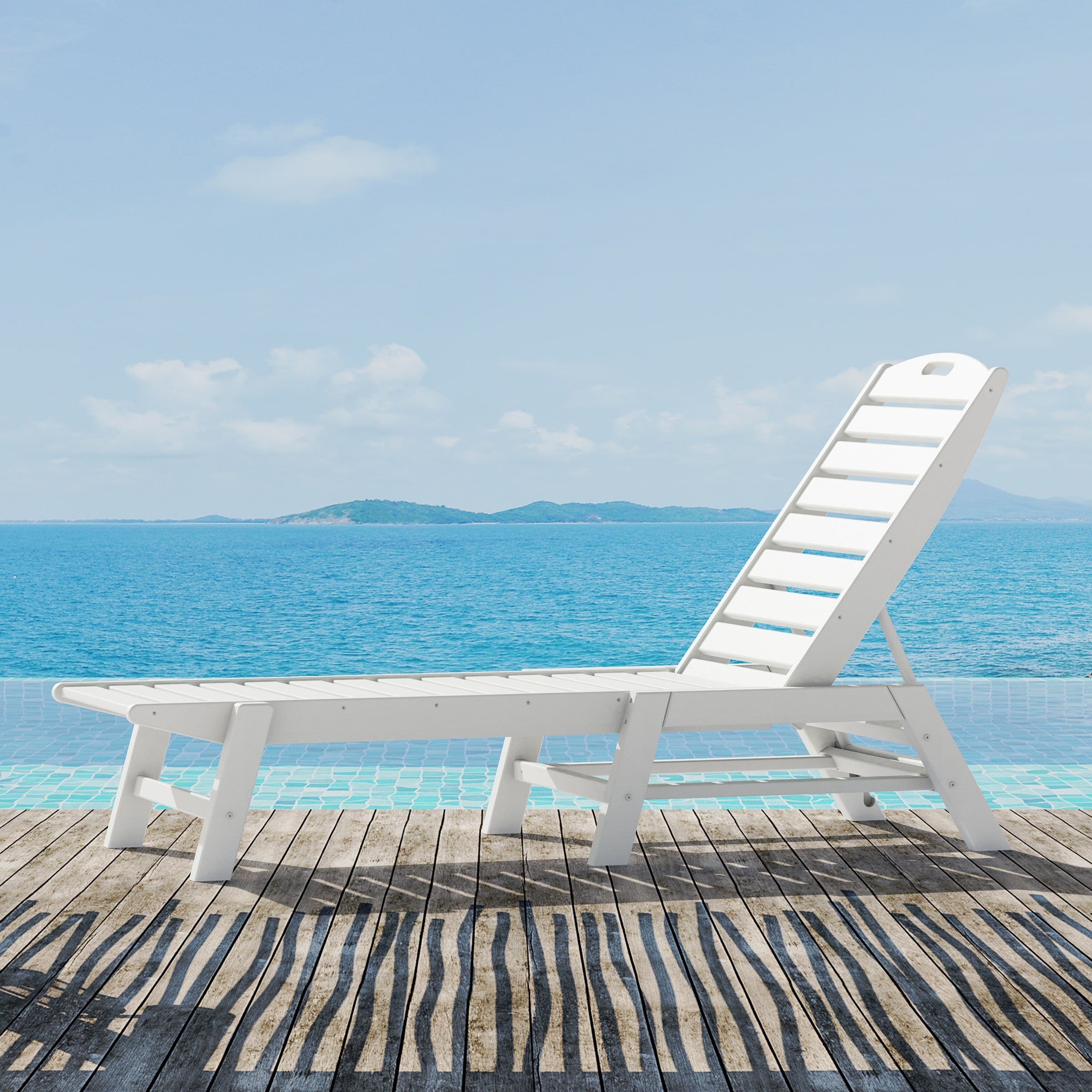 Polywood Nautical Outdoor Chaise Lounge Stackable
