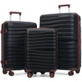Pp Luggage Set 3 Piece Tsa Lock Suitcase Ensemble With 20 24 And 28 Inch Sizes With 360 Spinner Wheels