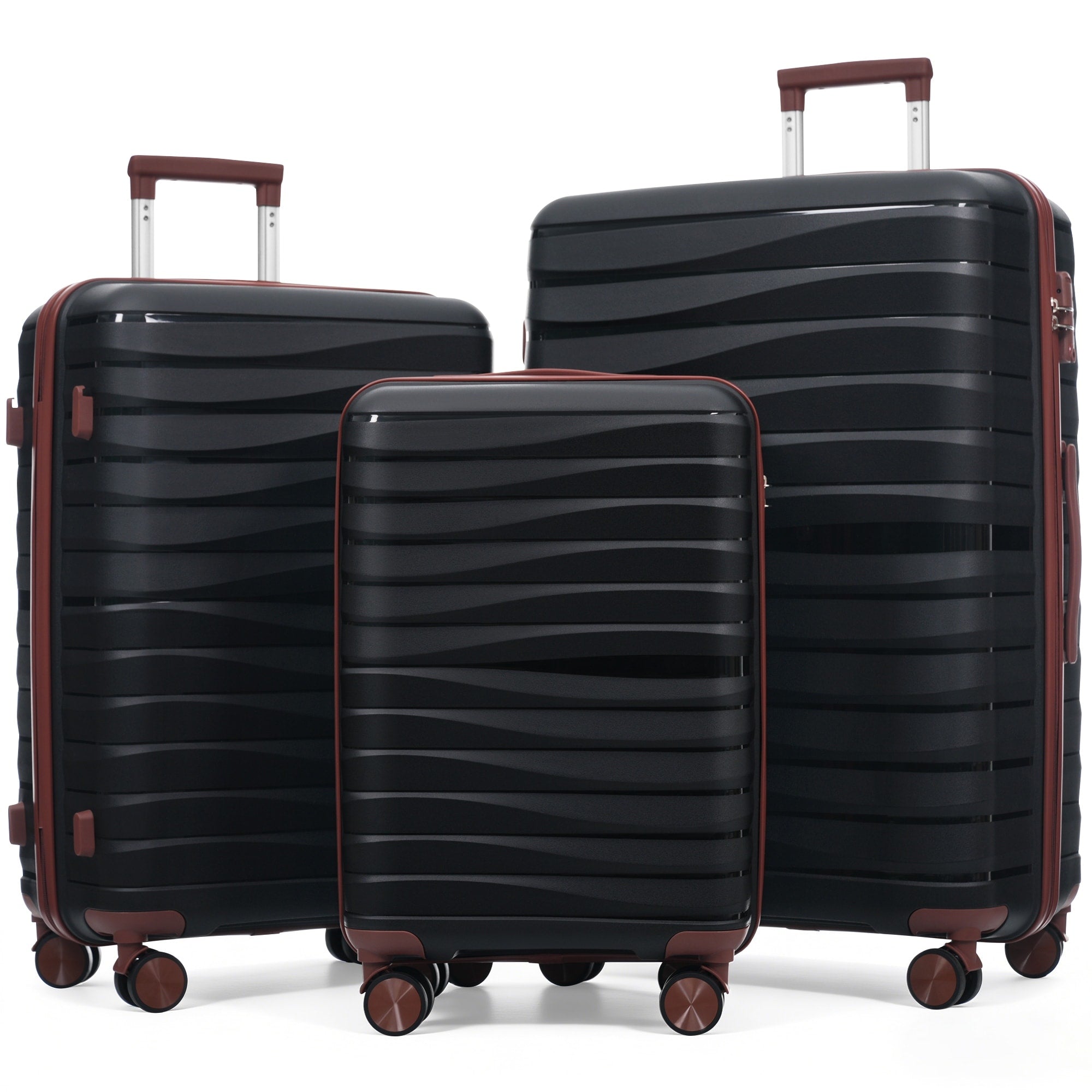 Pp Luggage Set 3 Piece Tsa Lock Suitcase Ensemble With 20 24 And 28 Inch Sizes With 360 Spinner Wheels