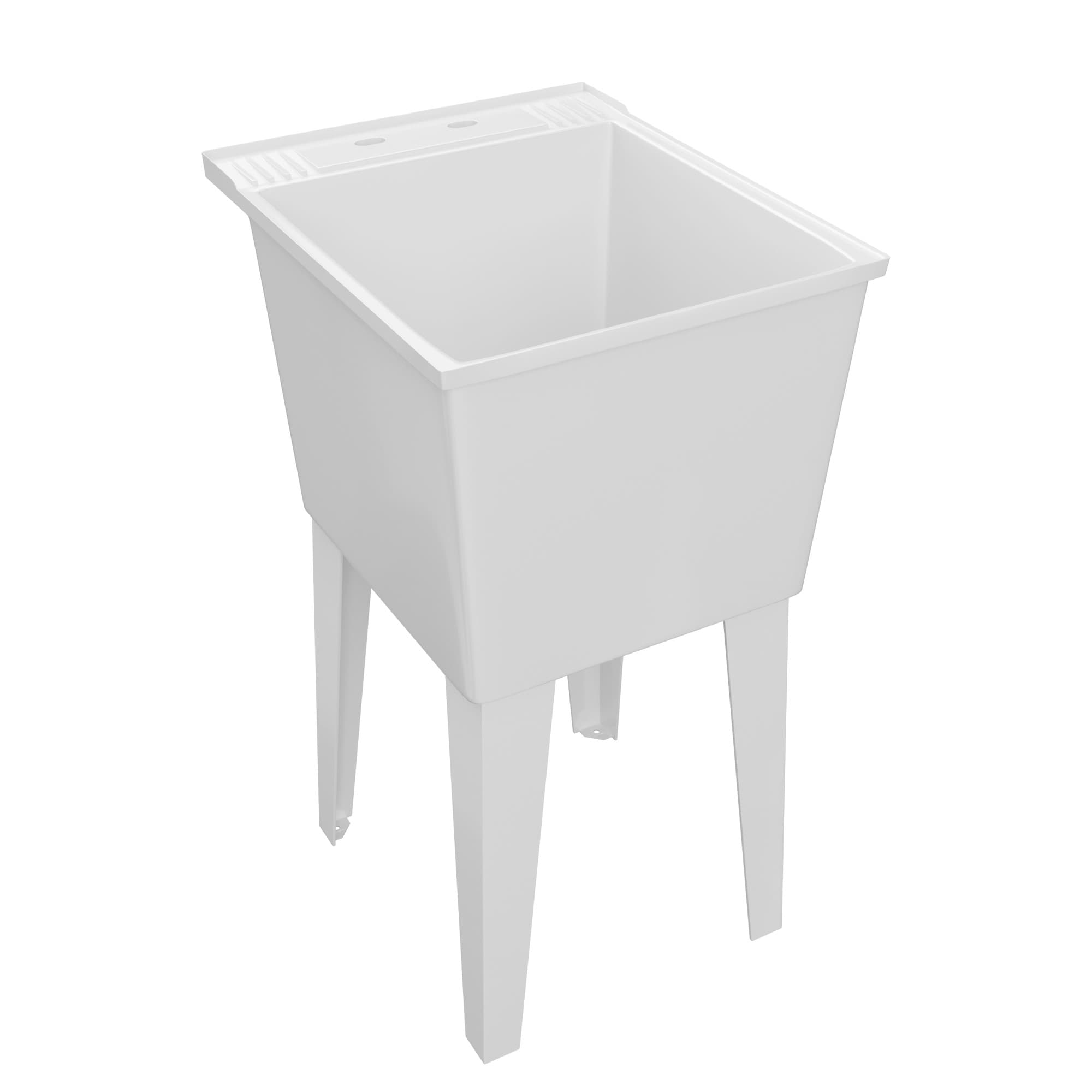 Proflo Pflt2024 20In Single Compartment Floor Mounted Laundry Sink White