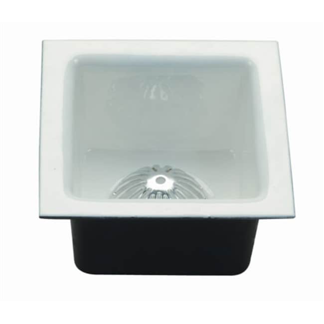 Proflo Pf906M 12In X 12In Enameled Floor Sink With Strainer White