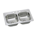 Proflo Pfsr332273 33In Double Basin Drop In Stainless Steel Kitchen Sink With 3 Faucet Holes Stainless Steel