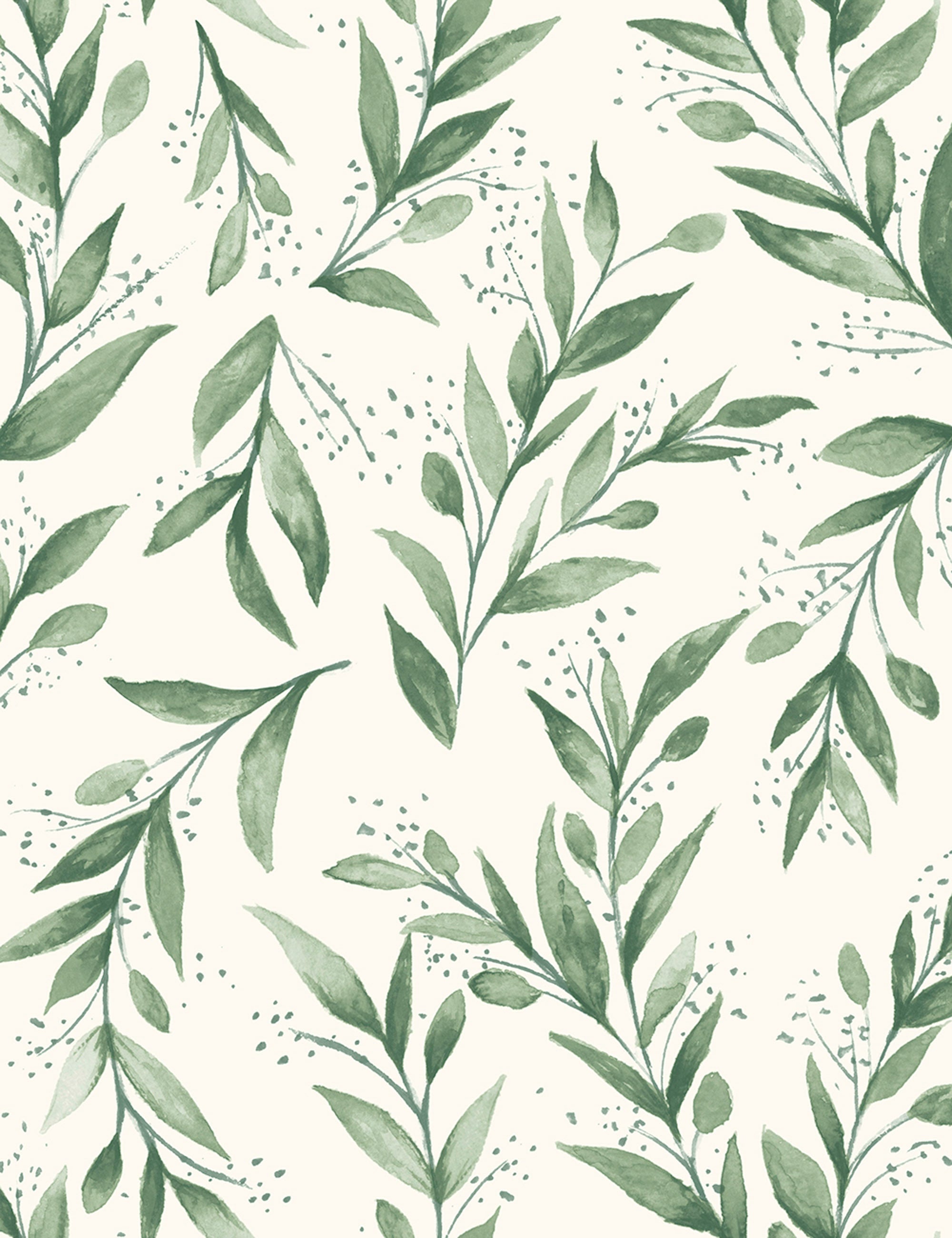 Olive Branch Premium Peel + Stick Wallpaper Swatch, Green