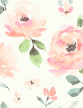 Watercolor Blooms Premium Peel + Stick Wallpaper Swatch, Pink
