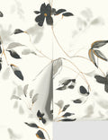 Linden Flower Premium Peel + Stick Wallpaper Swatch, Gray