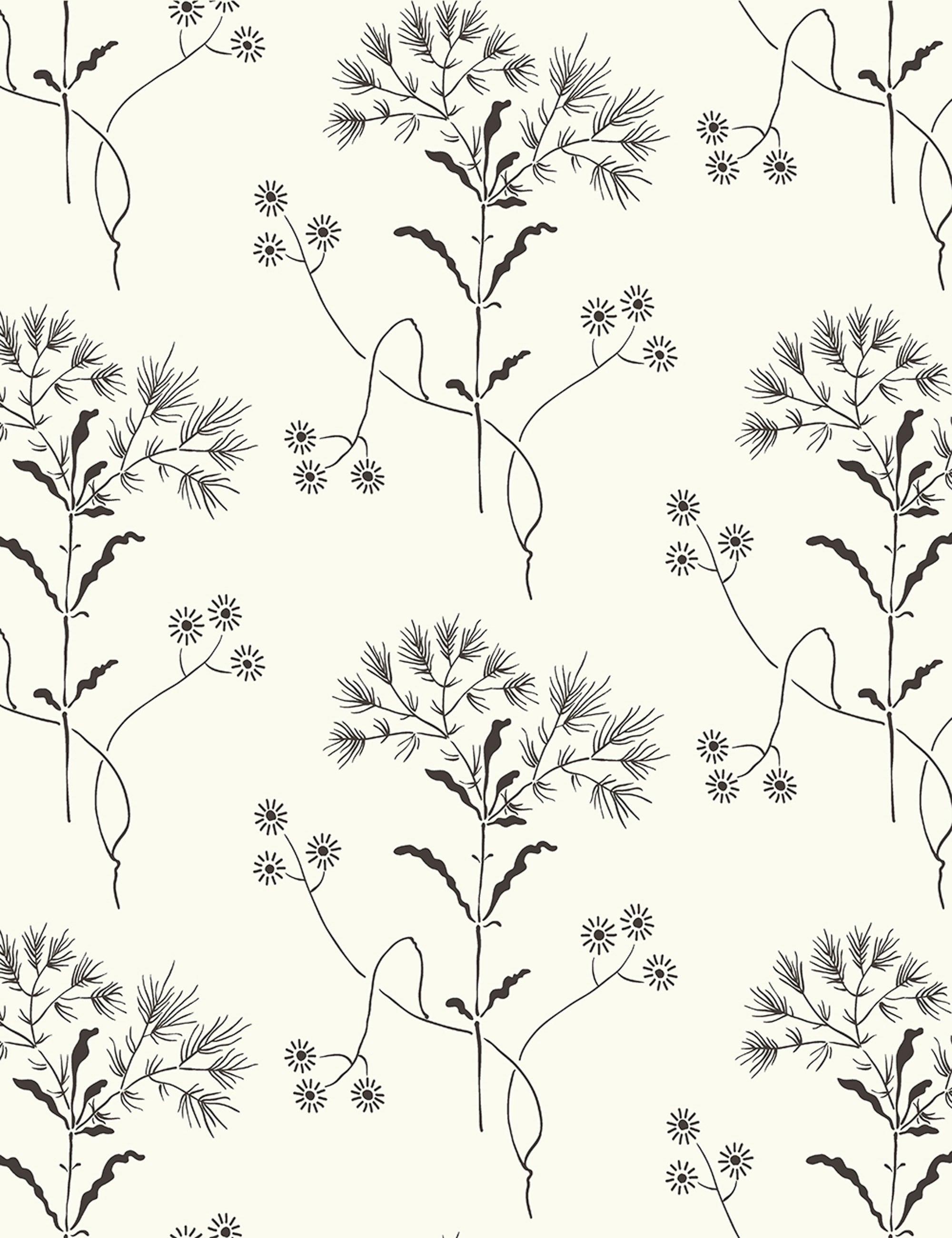 Wildflower Premium Peel + Stick Wallpaper Swatch, Off-White