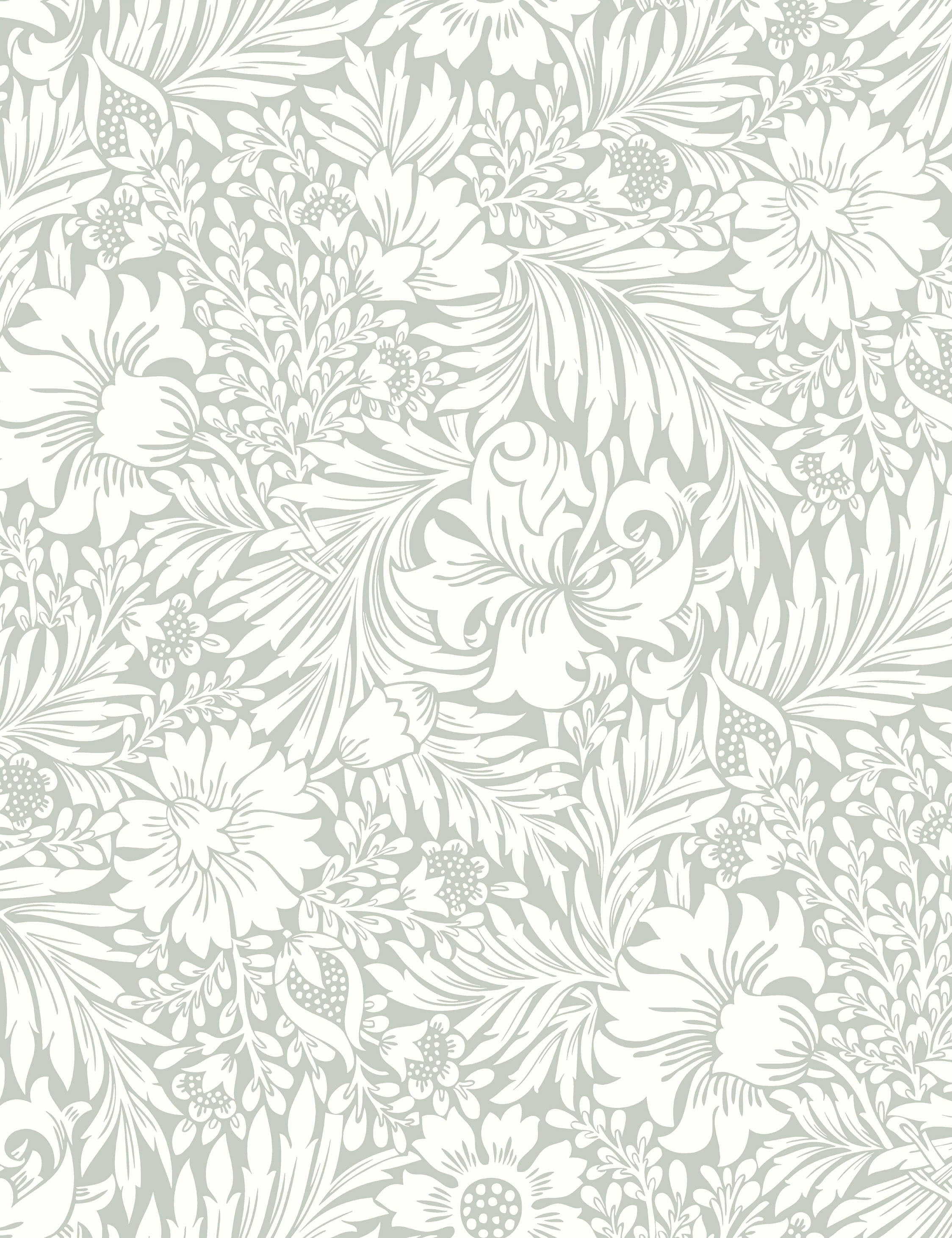 Modern Acanthus Peel + Stick Wallpaper by Erin & Ben Co., Gray
