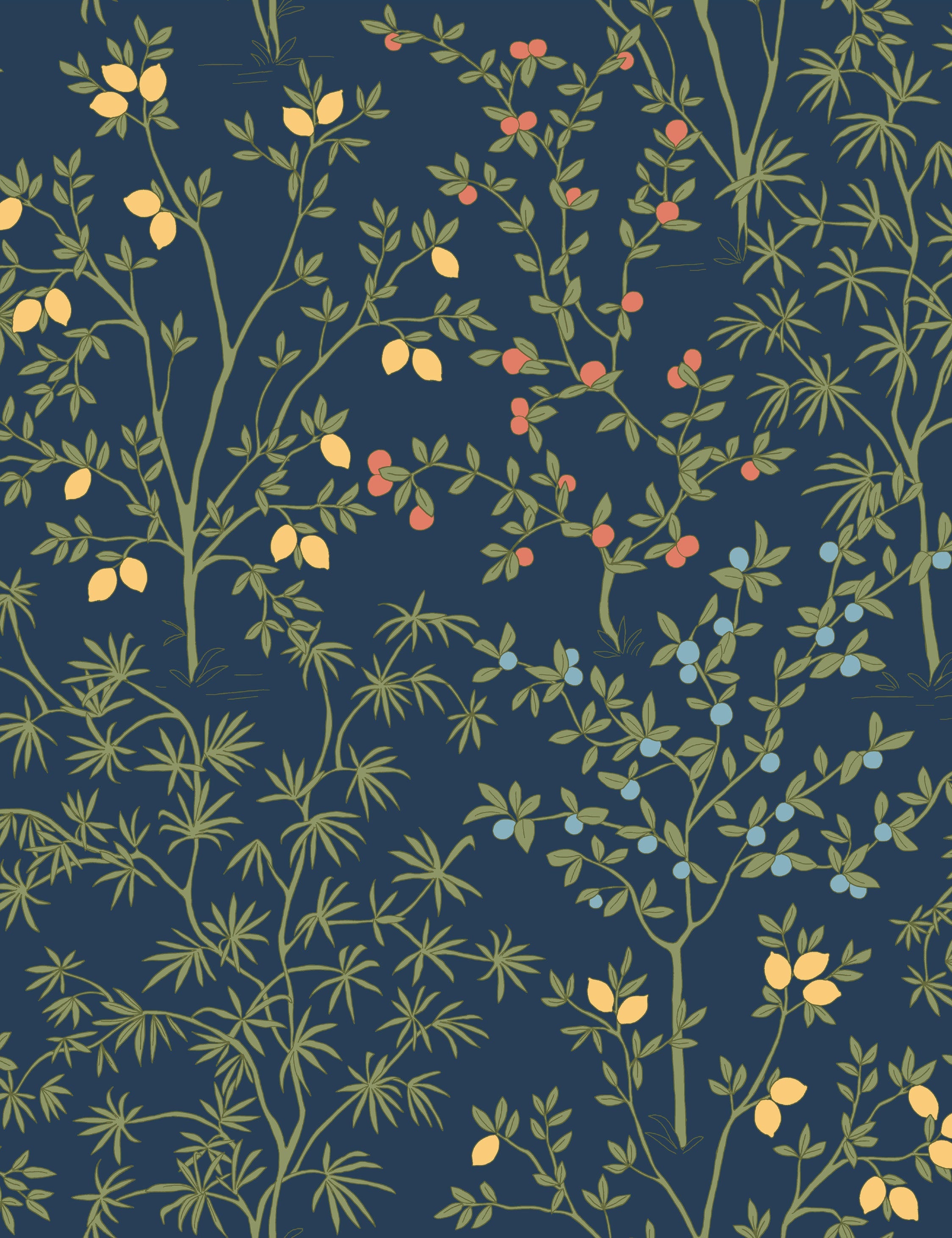 Lemon Grove Peel + Stick Wallpaper by Erin & Ben Co., Navy