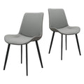 Pu Leather Dining Chair With Metal Legs Modern Upholstered Chair Set Of 2 For Kitchen Restaurant Living Meeting Room