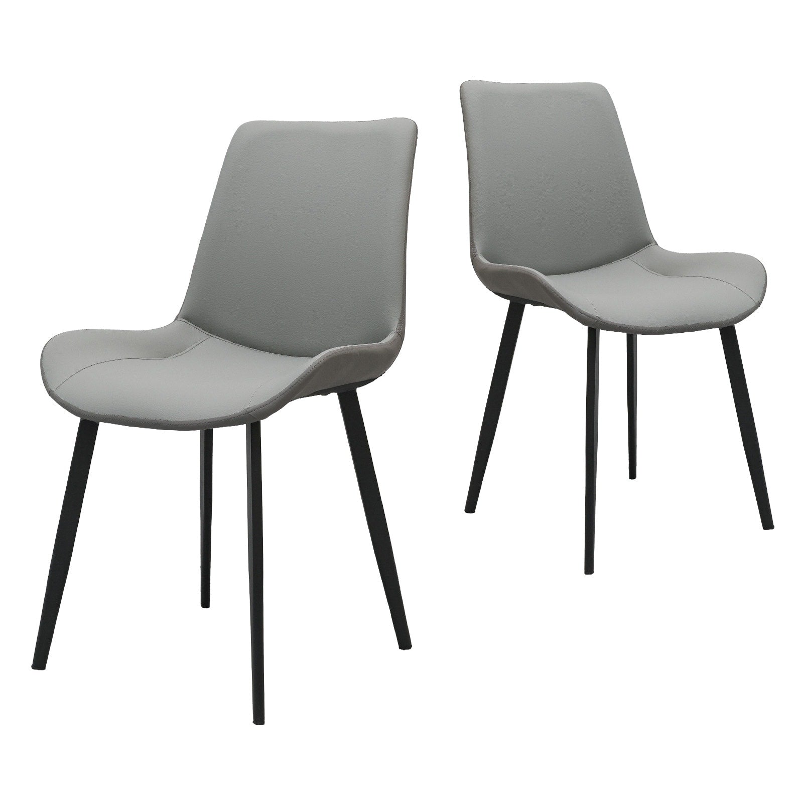 Pu Leather Dining Chair With Metal Legs Modern Upholstered Chair Set Of 2 For Kitchen Restaurant Living Meeting Room