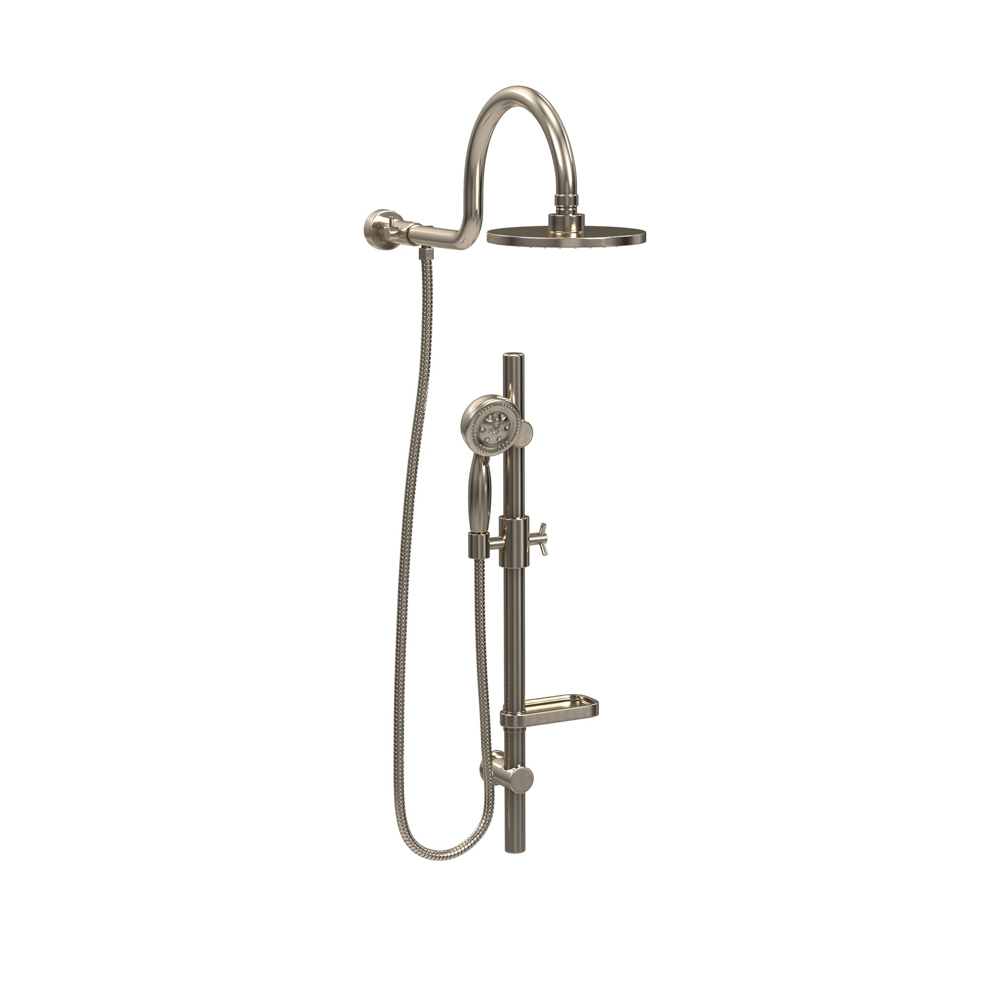 Pulse Showerspa Aquarain Nickel Finished Brass Abs Stainless Steel Showerhead System With Hand Spray