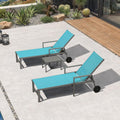 Purple Leaf Adjustable Patio Chaise Lounge Set 2 Pieces Lounge Chairs With Wheels And Side Table