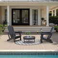 Purple Leaf All Weather Hdpe Adirondack Chair Oversized Seat Dual Cup Holders For Patio Garden Deck Backyard