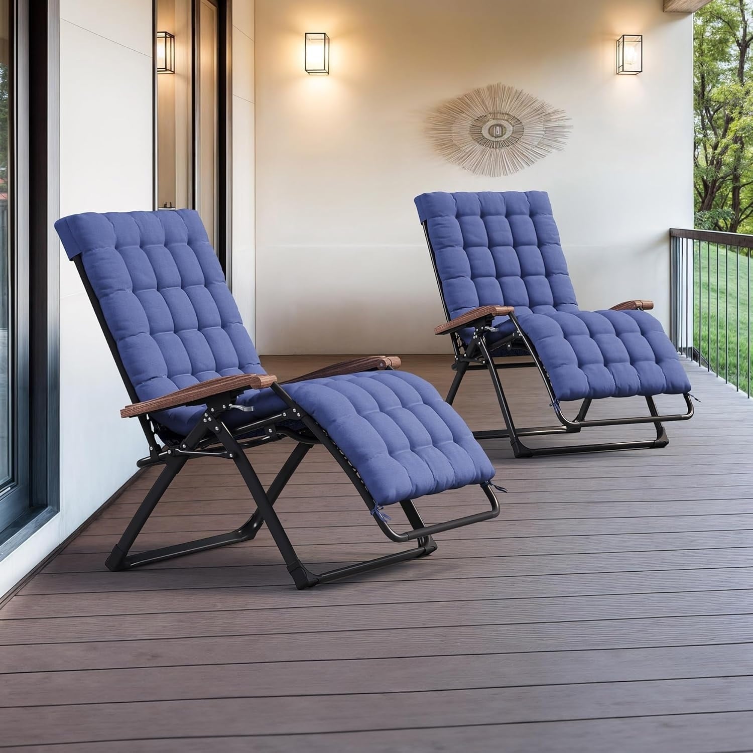 Purple Leaf Extra Wide Zero Gravity Reclining Chaise Lounge Folding Patio Chair For Lawn Camping Beach Pool