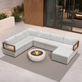 Purple Leaf Glfsf U Shaped White Sofa Outdoor Couch For Yard Porch Deck Patio Conversation Sets