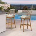 Purple Leaf Outdoor Swivel Counter Height Bar Stools Set Of 2 Patio 360 Rotating