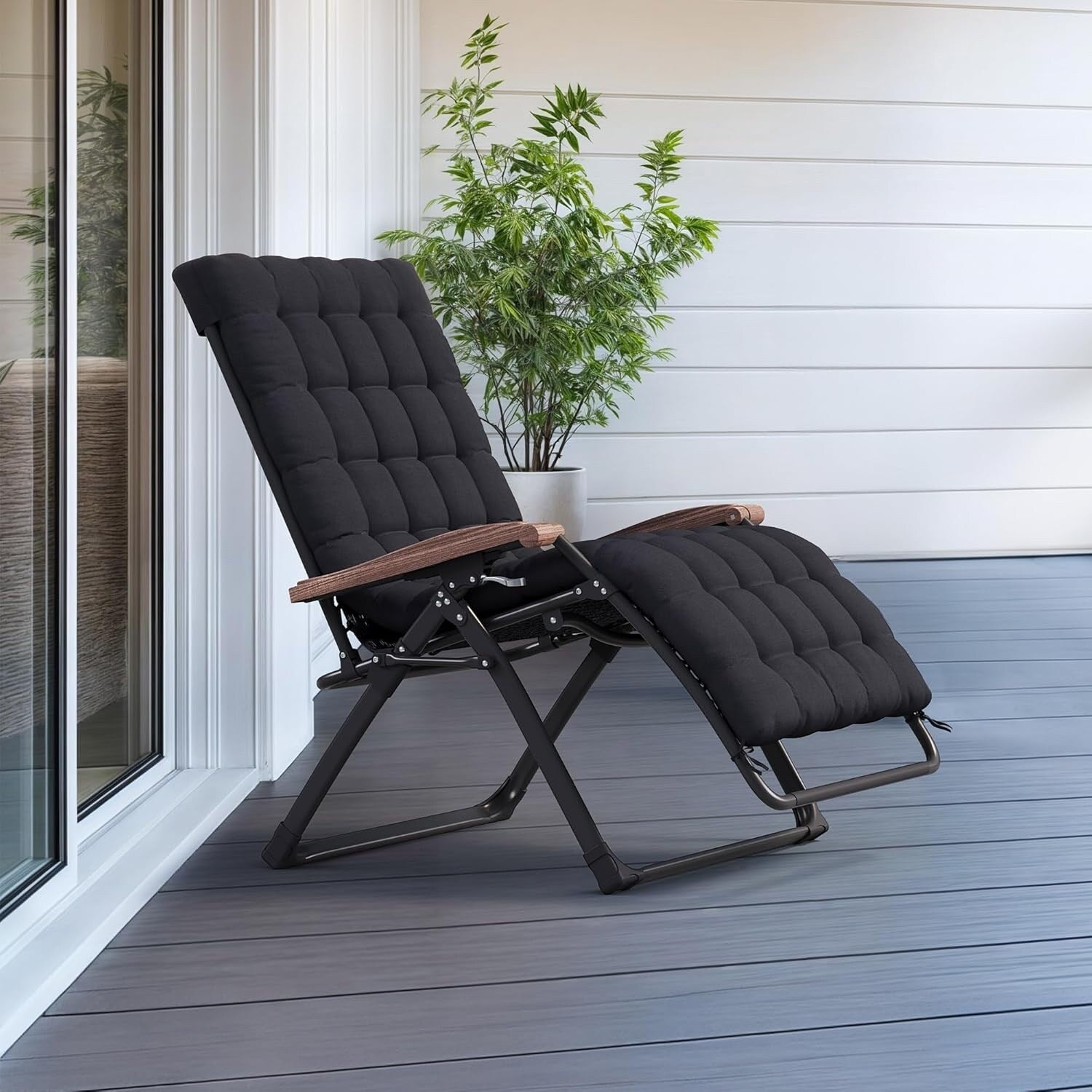 Purple Leaf Patio Chaise Lounge Outdoor Beach Pool Sunbathing Lawn Lounger Recliner Chair