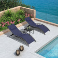 Purple Leaf Patio Chaise Lounge Set Outdoor Beach Pool Sunbathing Lawn Lounger Recliner Chair Side Table Included