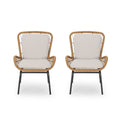 Pabrico Outdoor Wicker Club Chair With Cushions Set Of 2 By Christopher Knight Home