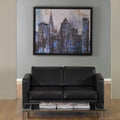 Porch Den Wade Black Faux Leather Loveseat