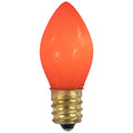 Pack Of 25 Incandescent C7 Opaque Orange Christmas Replacement Bulbs